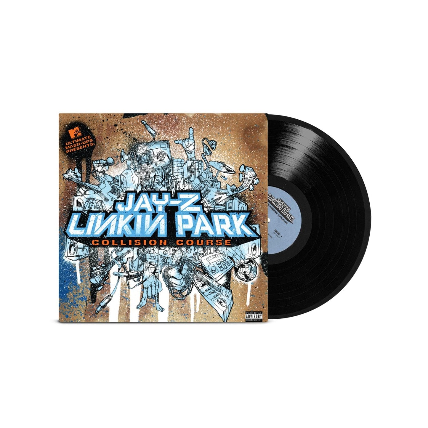 “Collision Course” vinyl record by Jay-Z and Linkin Park, album cover shown.