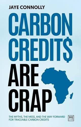 Book cover with bold blue text and a map of Africa.