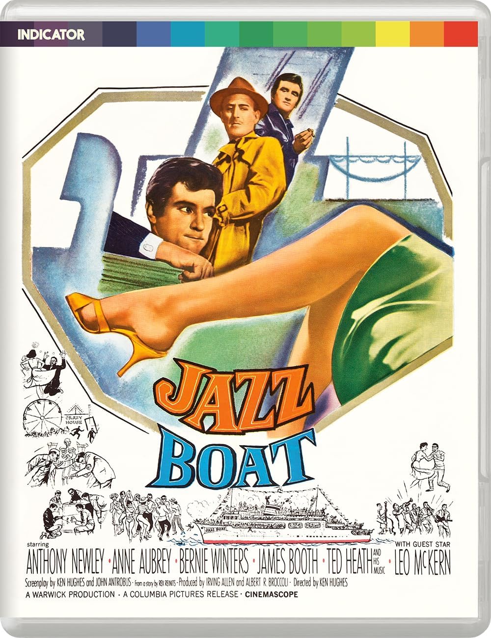 Blu-ray cover for "Jazz Boat" featuring actors and a colorful, stylized design.