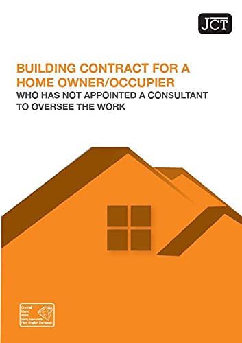 Cover of JCT building contract for home owners with an orange house illustration.