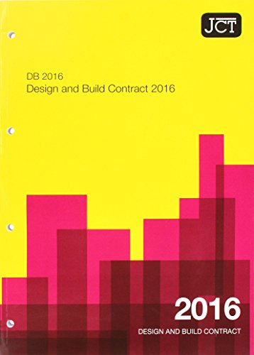 Yellow JCT Design and Build Contract 2016 book cover with pink and red blocks.