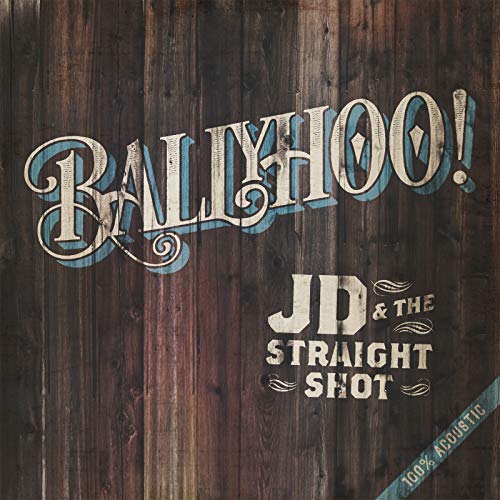 Vinyl album cover with "Ballyhoo!" in large text on a wooden background.