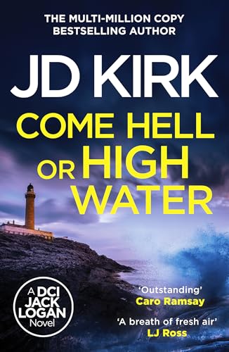 Book cover: "Come Hell or High Water" with a coastal lighthouse scene.