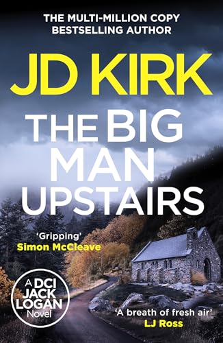 Book cover for The Big Man Upstairs by JD Kirk featuring a stone church.