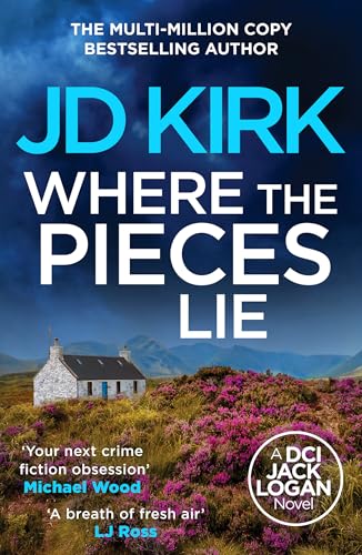 Book cover featuring a stone cottage in a purple heather field under stormy skies.