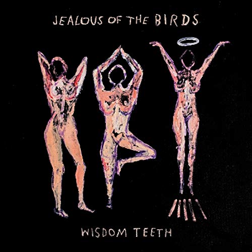 "Album cover with three nude figures against a black background, titled 'Wisdom Teeth'."