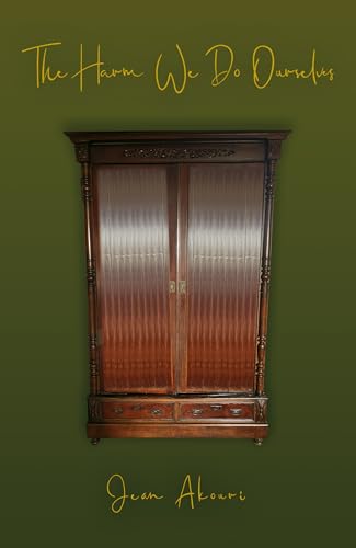 Book cover with title and author name over a dark wardrobe image.