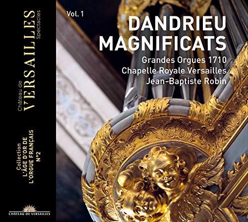 "CD cover with ornate golden cherub and pipe organ, white and gold text on black background."