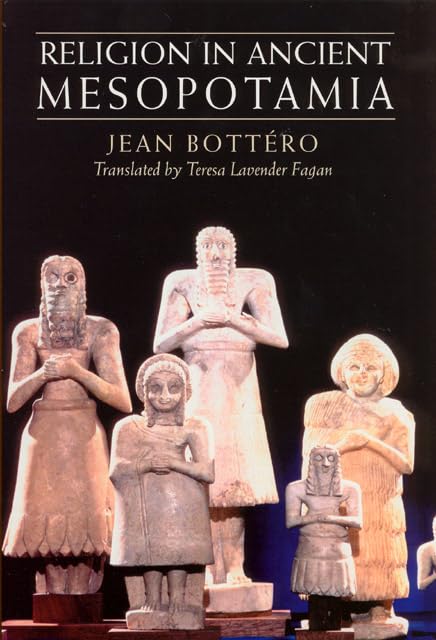 Book cover showing ancient Mesopotamian stone statues against a black background.