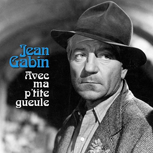 Black and white portrait of Jean Gabin wearing a hat, album cover.