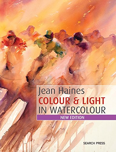 Watercolour painting book cover with abstract figures and text: "Jean Haines Colour & Light".