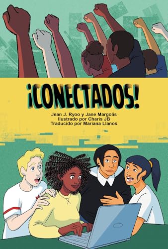 Book cover: diverse group looking at a laptop, raised fists above.