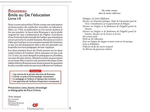 Book cover: “Émile ou De l'éducation” by Jean-Jacques Rousseau, French text.