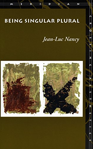 Book cover: "Being Singular Plural" by Jean-Luc Nancy, with abstract art.