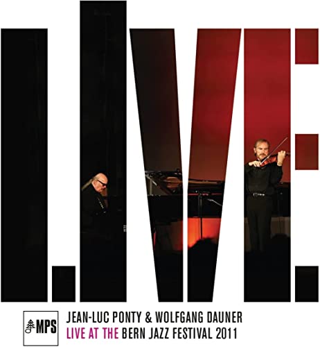 Jean-Luc Ponty and Wolfgang Dauner performing live at a jazz festival.