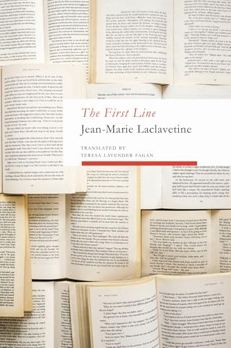 Book cover with open books, titled “The First Line” by Jean-Marie Laclavetine.