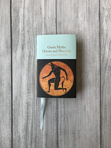 Book cover: "Greek Myths: Heroes and Heroines" with a centaur illustration.