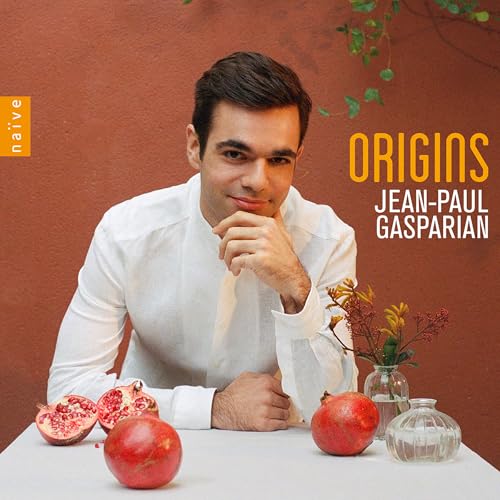 CD cover featuring Jean-Paul Gasparian, pomegranates, and floral arrangements.