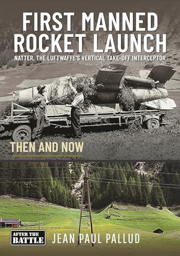 Book cover: vintage rocket on a truck, modern landscape below.