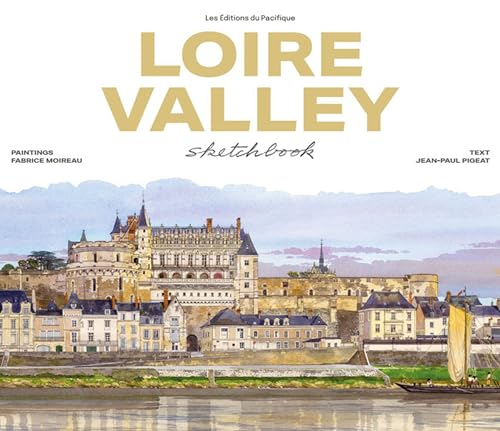 Loire Valley sketchbook cover with a watercolor painting of a castle.