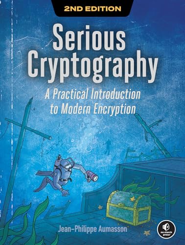 Book cover for Serious Cryptography 2nd Edition featuring an underwater diver and treasure chest.