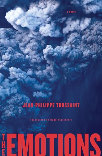 Book cover showing dark blue storm clouds with red text for title and author.