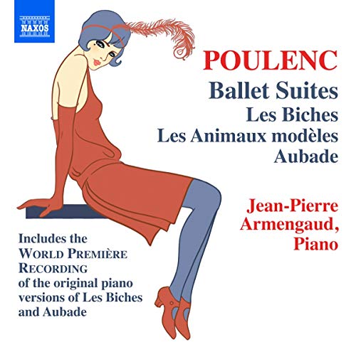 CD cover: illustration of a 1920s woman, text “Poulenc Ballet Suites”.