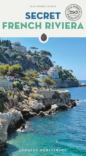 Book cover: “Secret French Riviera” with coastal town image.