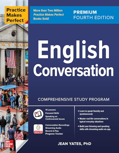 Book cover for Practice Makes Perfect: English Conversation, Fourth Edition by Jean Yates.