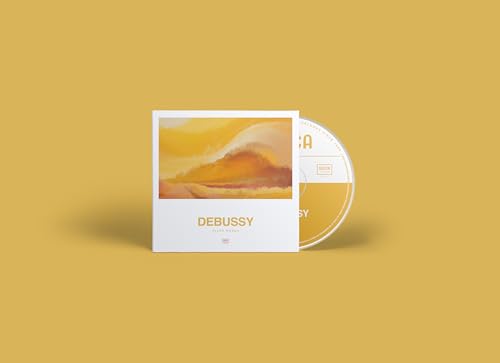CD case with abstract painting of golden and brown hues.