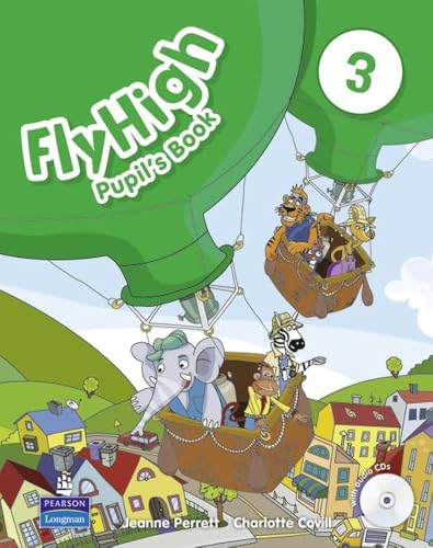 Fly High" Level 3 pupil’s book cover with hot air balloon and animals.