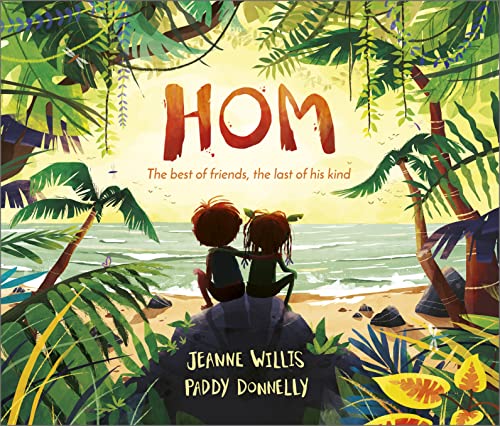 Book cover: two children sit on a rock by a tropical beach.