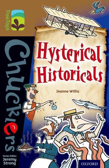 Book cover: "Hysterical Historicals" with cartoon characters and an airplane.