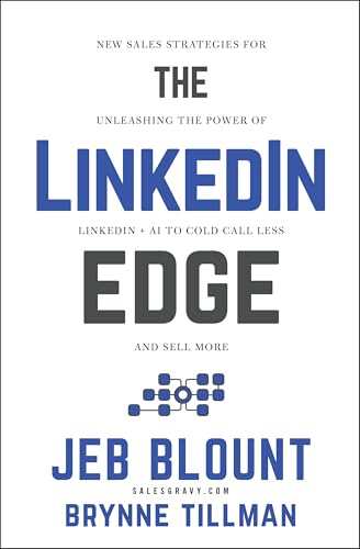 Book cover with bold blue text: “The LinkedIn Edge” by Jeb Blount.