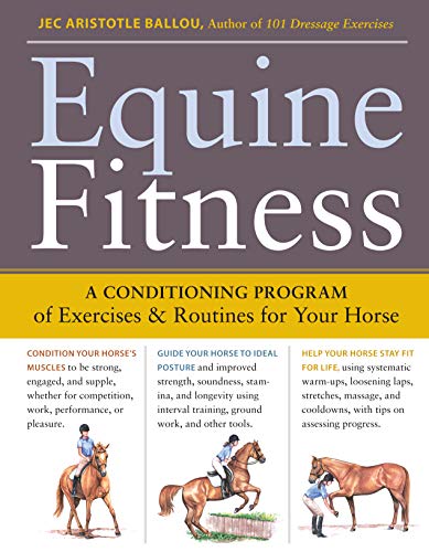 Book cover: "Equine Fitness" with images of horses and riders exercising.