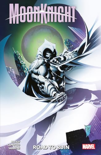 Moon Knight comic book cover featuring the hero against a city backdrop.