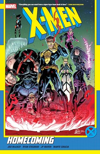 Comic book cover featuring Cyclops and the X-Men standing amidst red energy and debris.