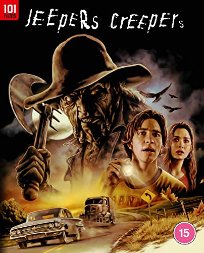 Jeepers Creepers" Blu-ray cover featuring a monstrous figure and frightened teens.