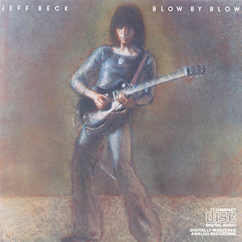 Jeff Beck album cover, painted portrait of a guitarist with a guitar.