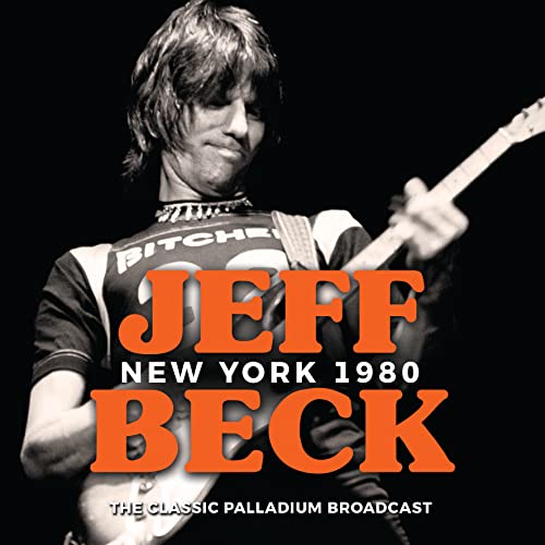 Jeff Beck playing guitar, album cover for "New York 1980" CD.