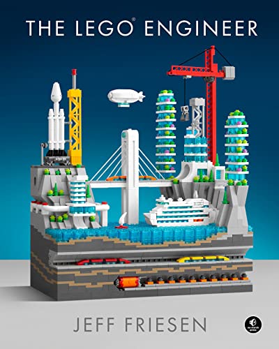 Book cover featuring complex structures built entirely from Lego bricks.