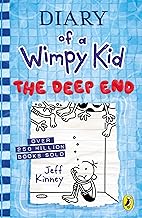 Book cover: "Diary of a Wimpy Kid The Deep End," boy by pool.