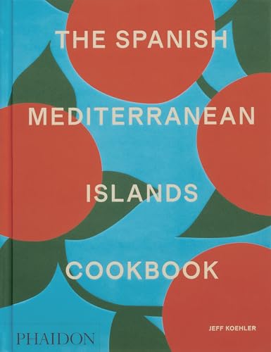 Book cover with red circles and dark green leaves on a bright blue background.