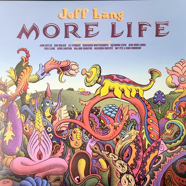 Jeff Lang's "More Life" vinyl album cover with colorful, psychedelic artwork.