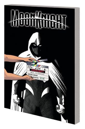 Moon Knight graphic novel cover featuring the hero and a film clapperboard.