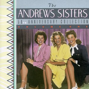 CD cover featuring The Andrews Sisters, a musical trio in vintage attire.