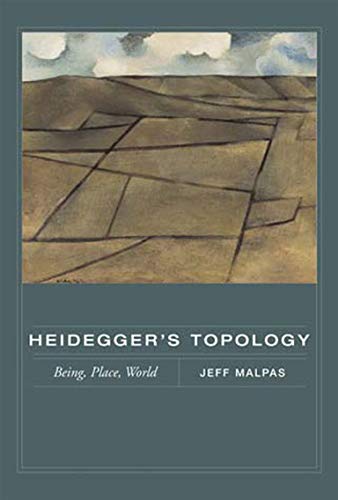 Book cover with abstract landscape painting and white text: “Heidegger’s Topology.”