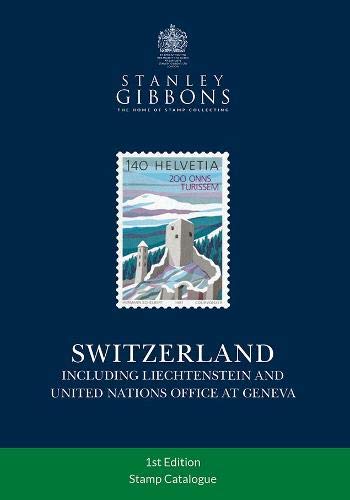 Blue and green book cover for the Switzerland Stamp Catalogue.