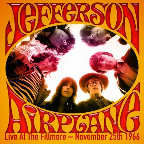Jefferson Airplane album cover with psychedelic art and band portraits.