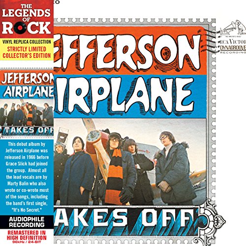 Jefferson Airplane “Takes Off” CD cover with band photo and retro design.